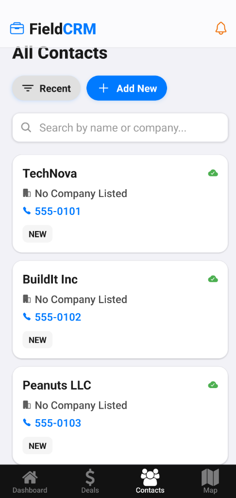 Contacts List View